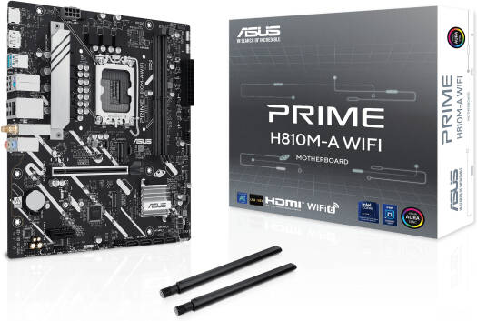ASUS Prime H810M-A WiFi LGA 1851 Micro-ATX Motherboard, Intel H810 Chipset, 2x DIMM DDR5 Slot