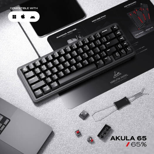 Cybeart Akula 65 Lite Mechanical Gaming Keyboard - Black KB0001251120001000