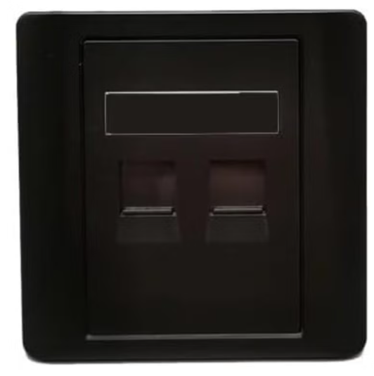 2 PORT FACEPLATE BLACK, BOLEIN