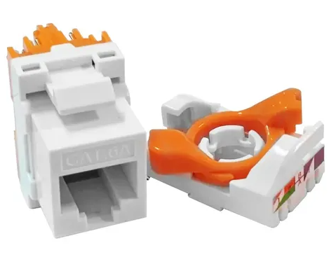 CAT6A UTP KEYSTONE JACK, 180 TOOLLESS, ROTATION TYPE, ORANGE