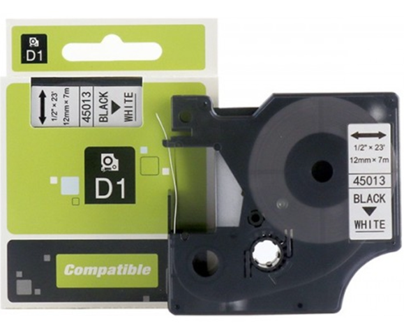 TAPE DYMO 12MM*7M BLACK & WHITE