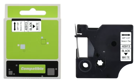 TAPE DYMO 9MM*7M BLACK & WHITE