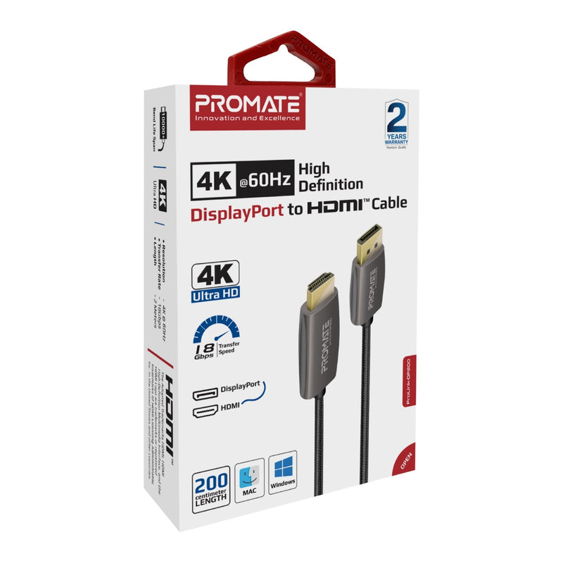 ProLink-DP200 4K@60Hz DisplayPort to HDMI Cable 2m Cable Length