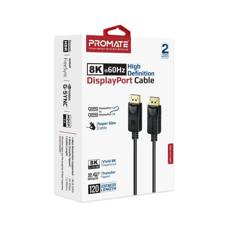 DPLink-120 8K DisplayPort to DisplayPort Cable 1.2m Cable Length