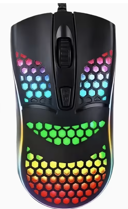 USB Wired Gaming Mouse with LED Backlight, Ergonomic Design Stable and Smooth with Low Latency for PC Gamers Black